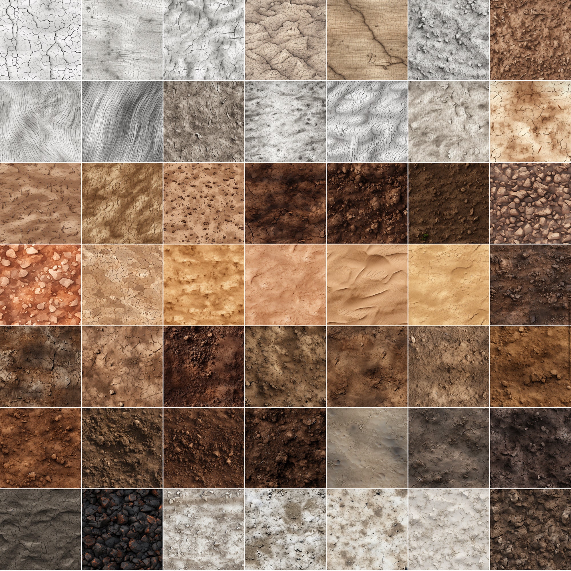 100 Procreate Soil Textures | Ground Procreate Texture Seamless Brushes ...
