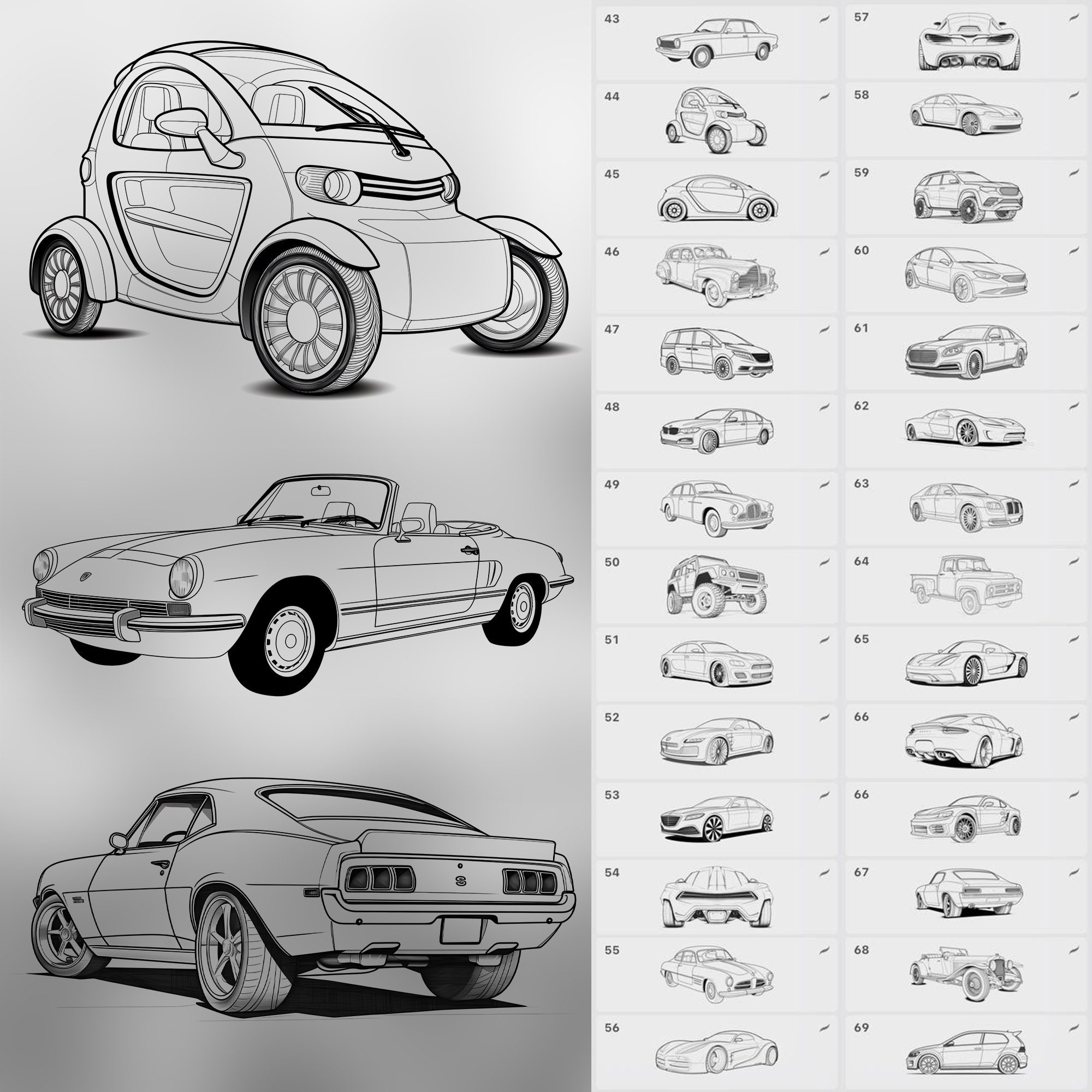 120 Procreate Cars Stamps | Procreate Sport Car Stamp Brushes ...
