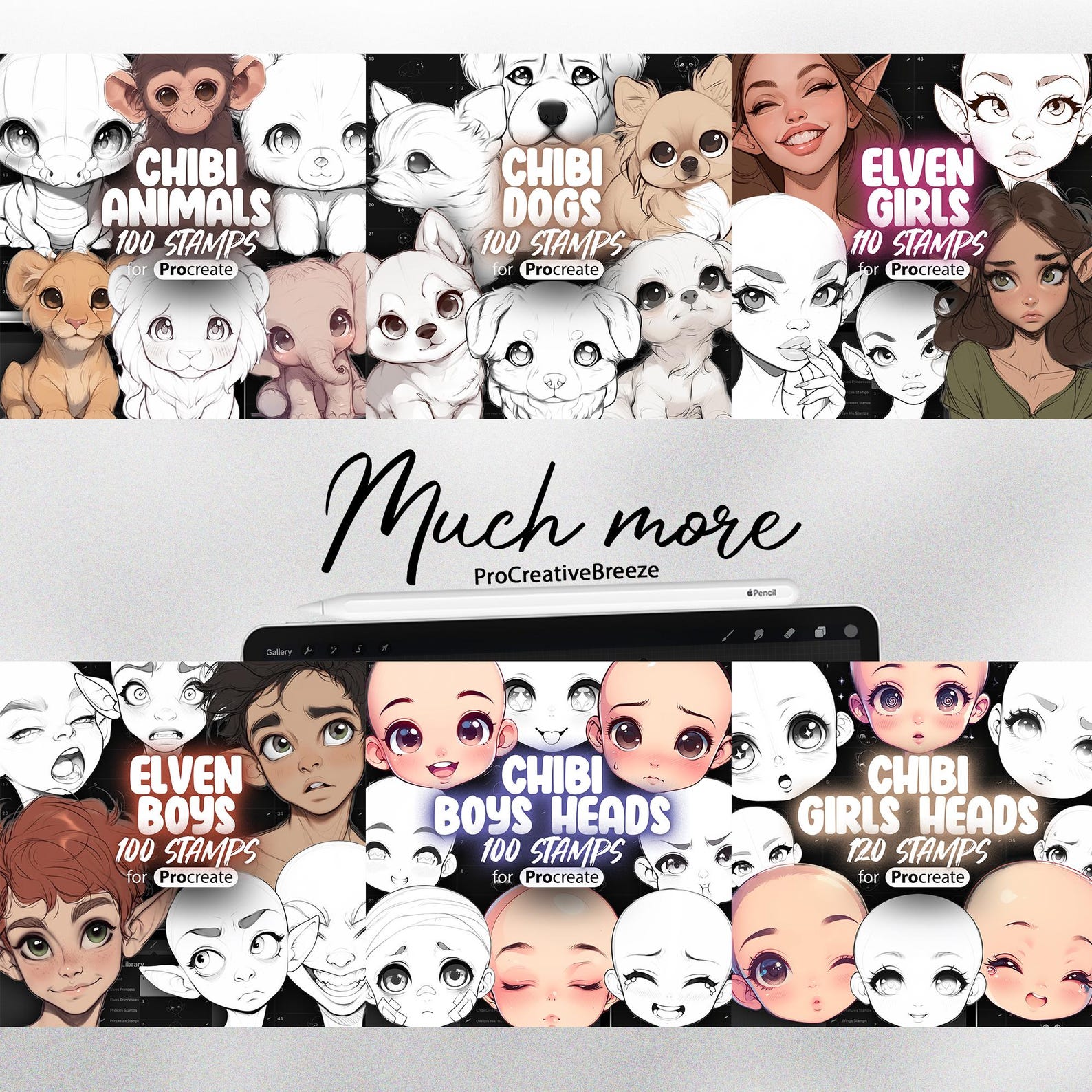 100 Procreate Chibi Dogs Stamps | Procreate Cute Dogs Stamps ...