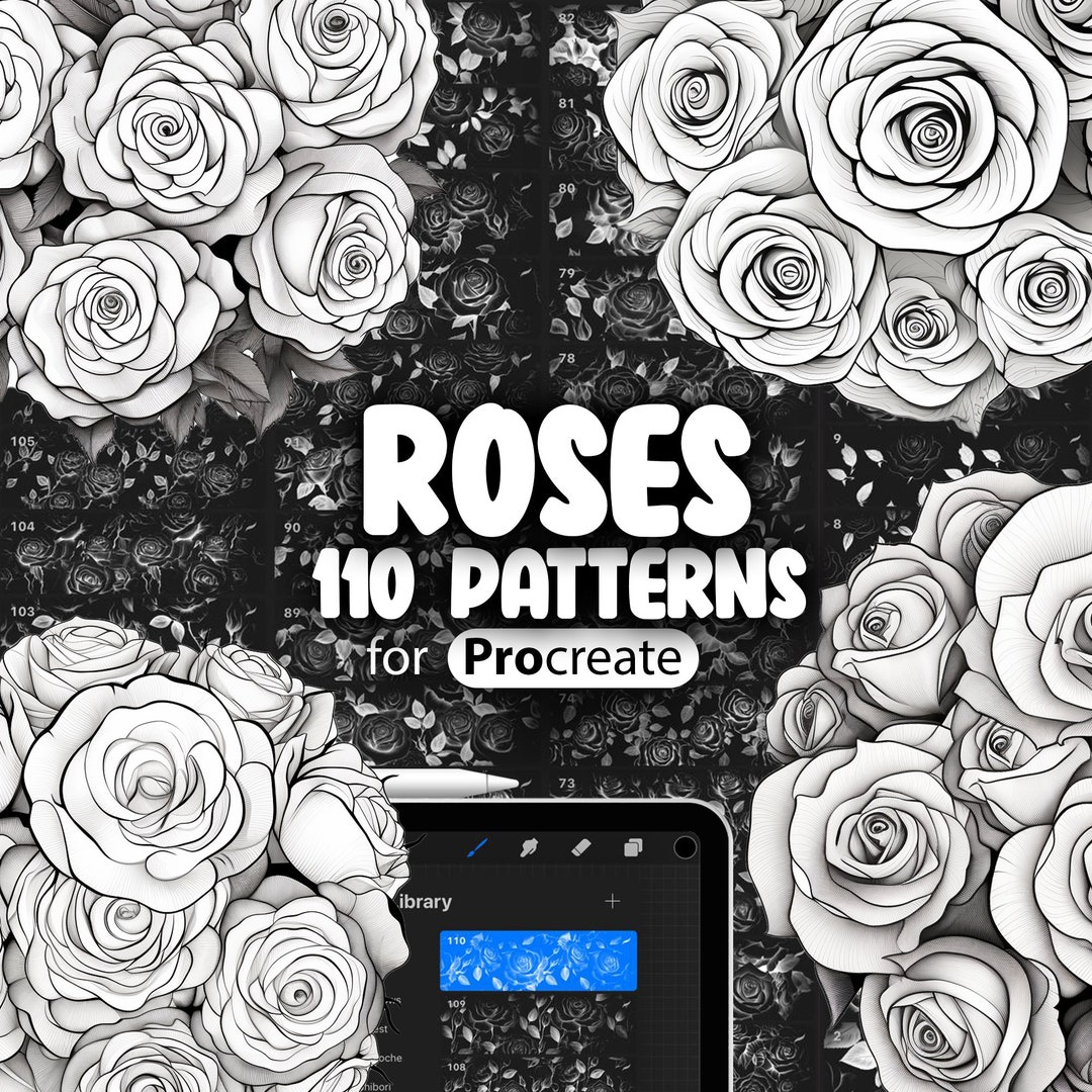 110 Procreate Roses Patterns Flowers Procreate Seamless Texture 110 Procreate Roses Patterns Flowers Procreate Seamless Texture