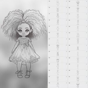100 Procreate Afro Little Girls Stamps | Procreate Afro Kids Stamps ...