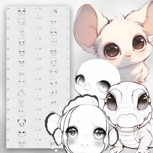 100 Procreate Chibi Animals Stamps | Procreate Cute Animals Stamps ...