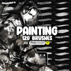120 Procreate Painting Brushes | Procreate Ink Brushes | Procreate Grunge Brush | Procreate Glimmer Brush | Procreate Water Ink Brushes