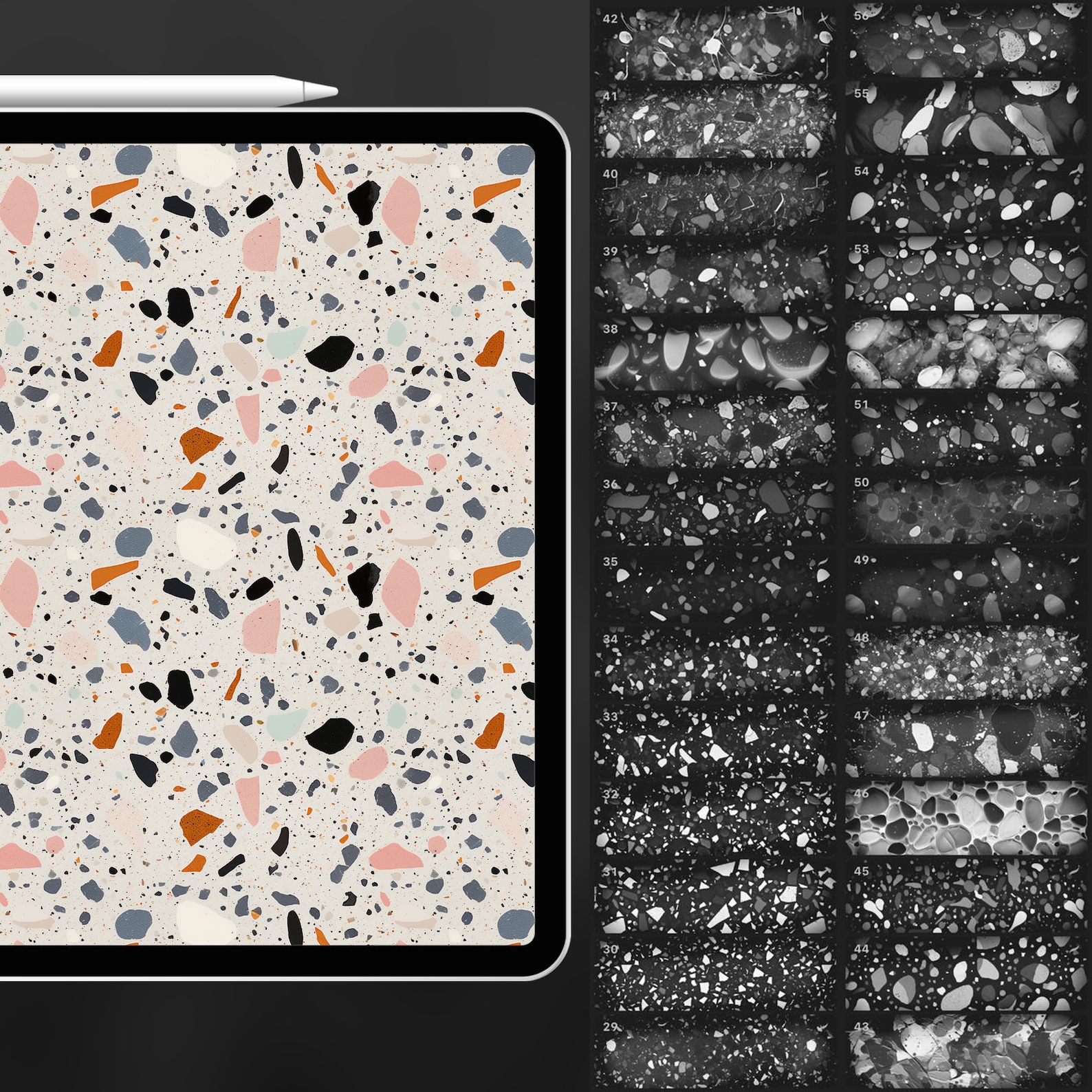 80 Procreate Terrazzo Textures | Classic Venetian Terrazzo Procreate ...