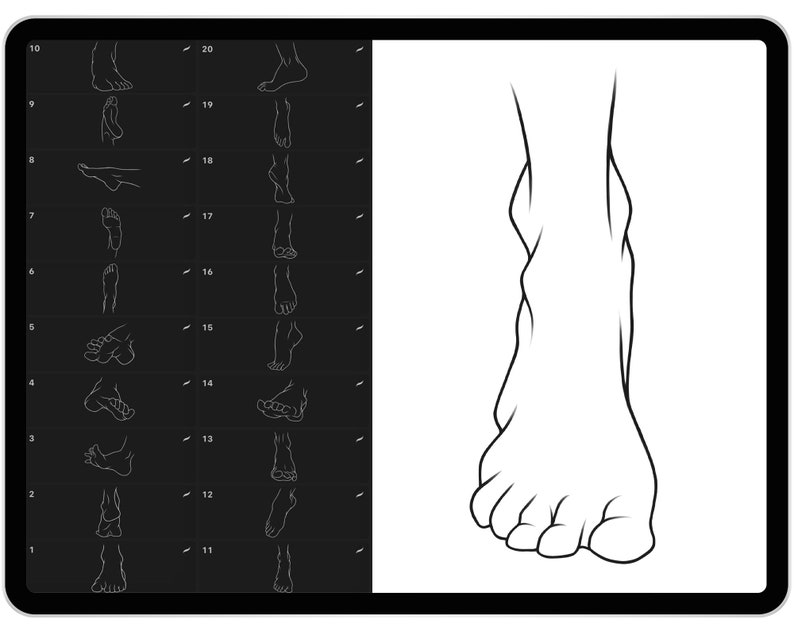 Procreate Legs 20 Procreate Foots Stamp Brushes, Procreate Body Stamps, Procreate Foot ...