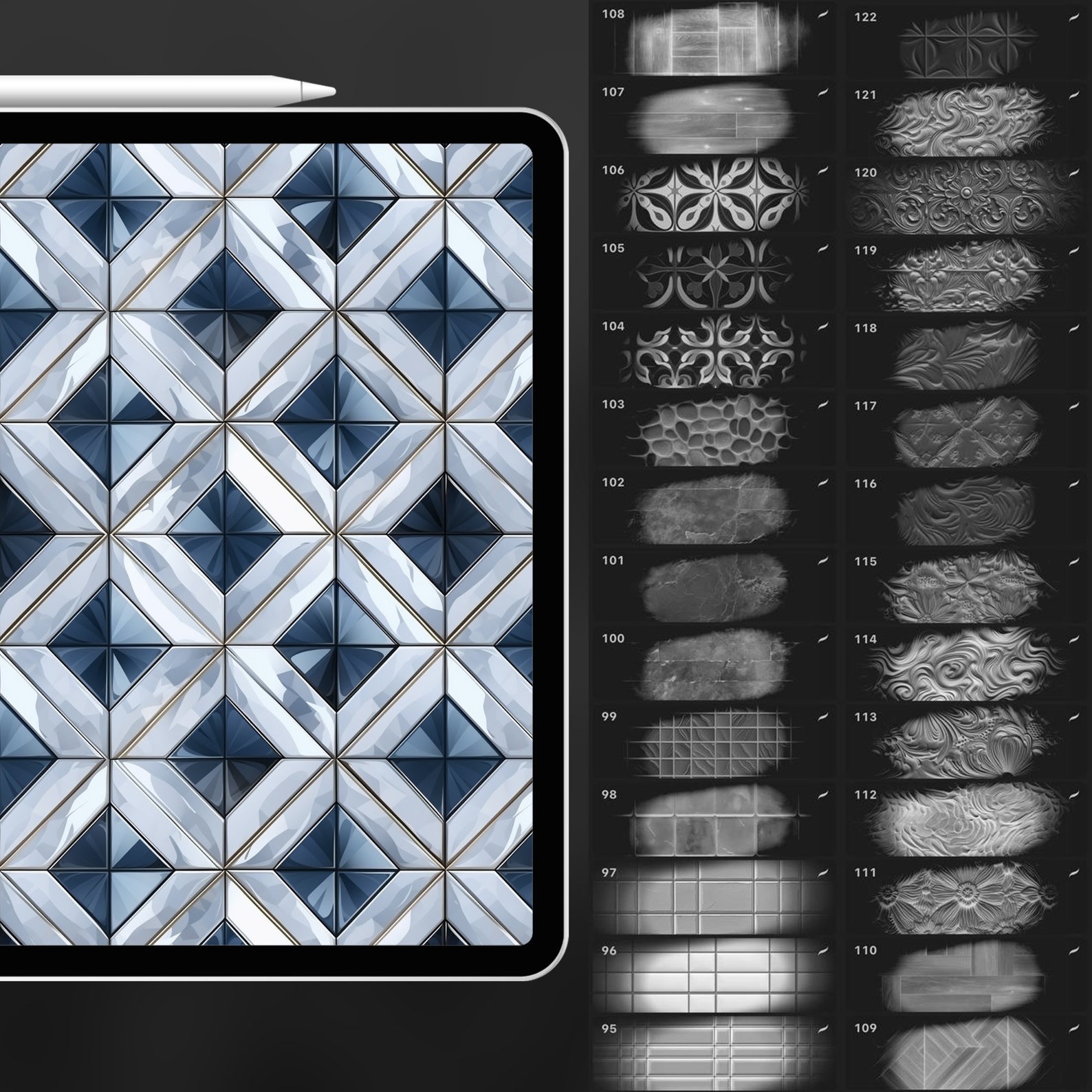 150 Procreate Tile Textures | Ceramic Tile Procreate Texture Seamless ...