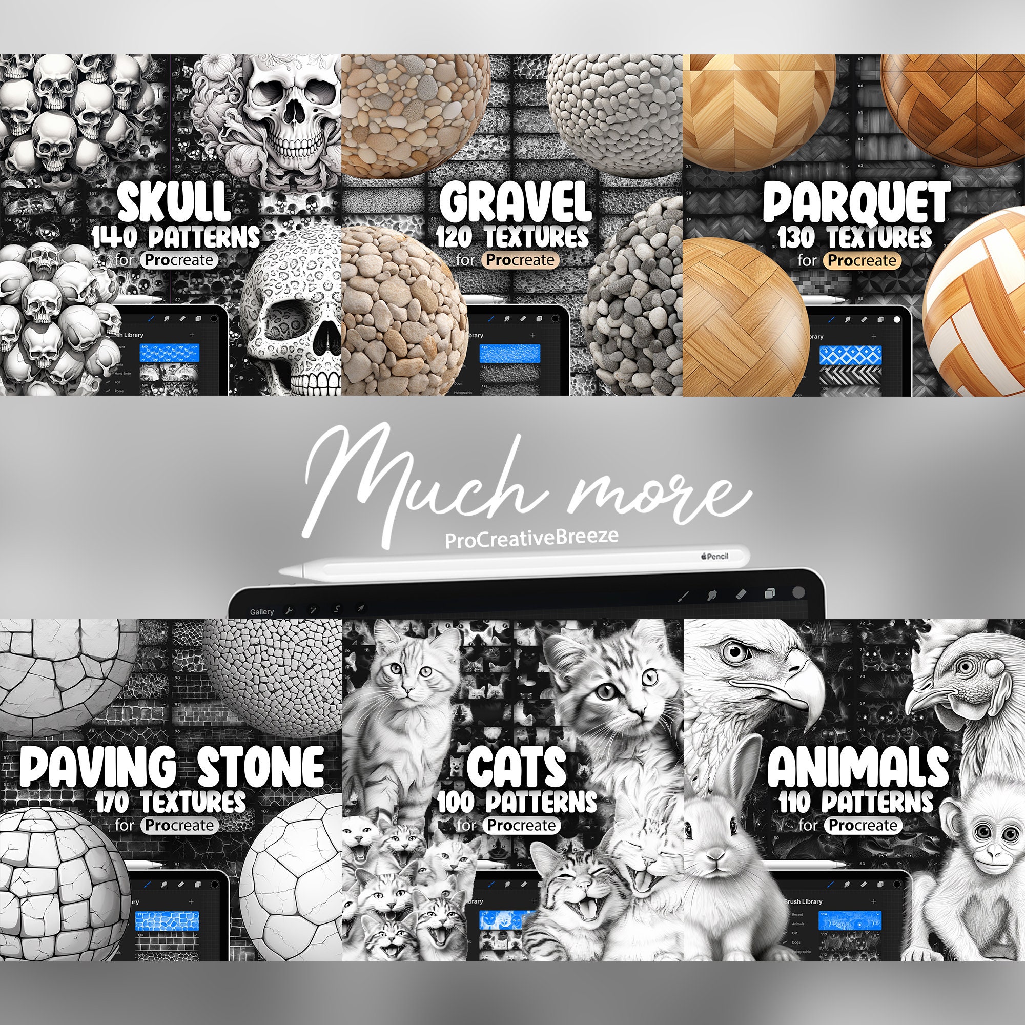 Procreate Draw Stone 170 Procreate Paving Stone Textures | Pavement Procreate Seamless ...
