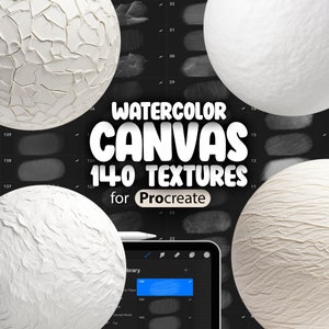 140 Procreate Watercolor Paper Textures | Procreate Canvas Texture Seamless Brushes | Paper Procreate Texture | Paper Brush