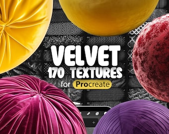 170 Procreate Velvet Fabric Textures | Procreate Fabric Brushes | Procreate Velvet Pattern Brush | Procreate Textile Texture