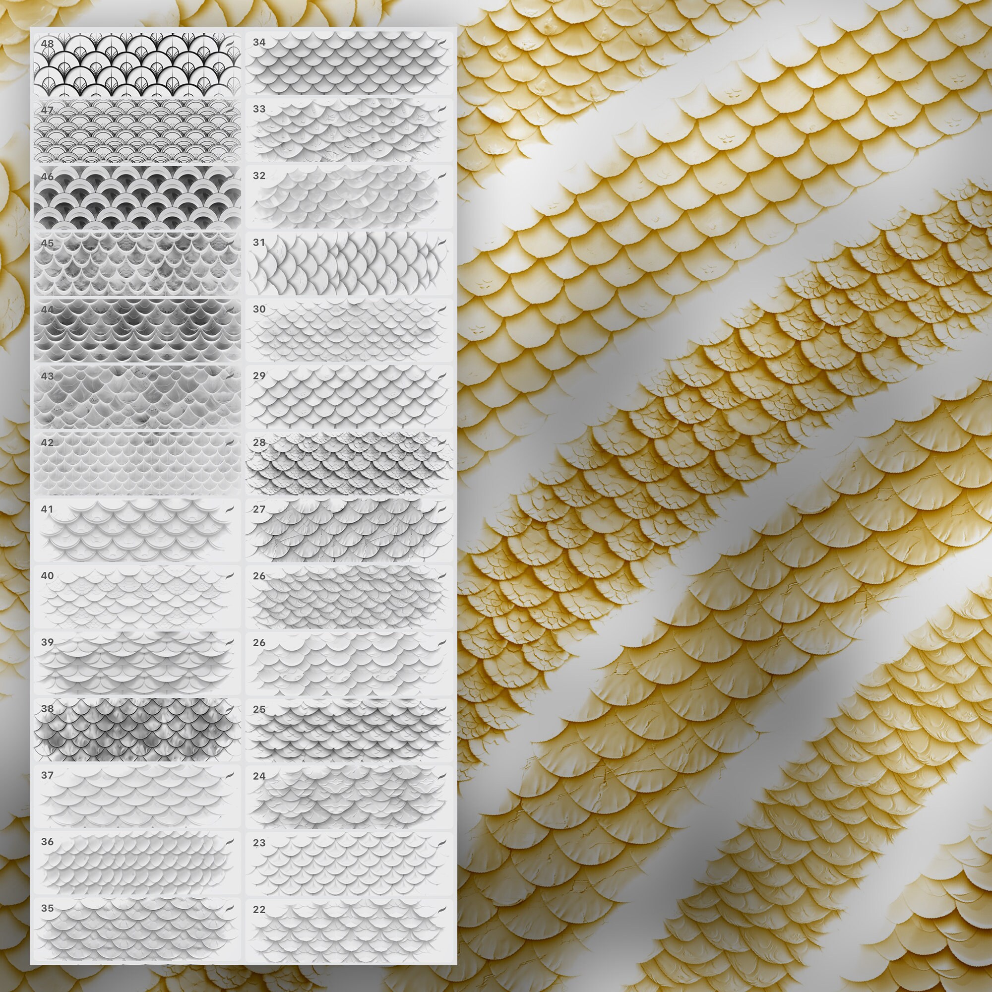 100 Procreate Fish Scales Brushes | Procreate Snake Scales Brushes ...