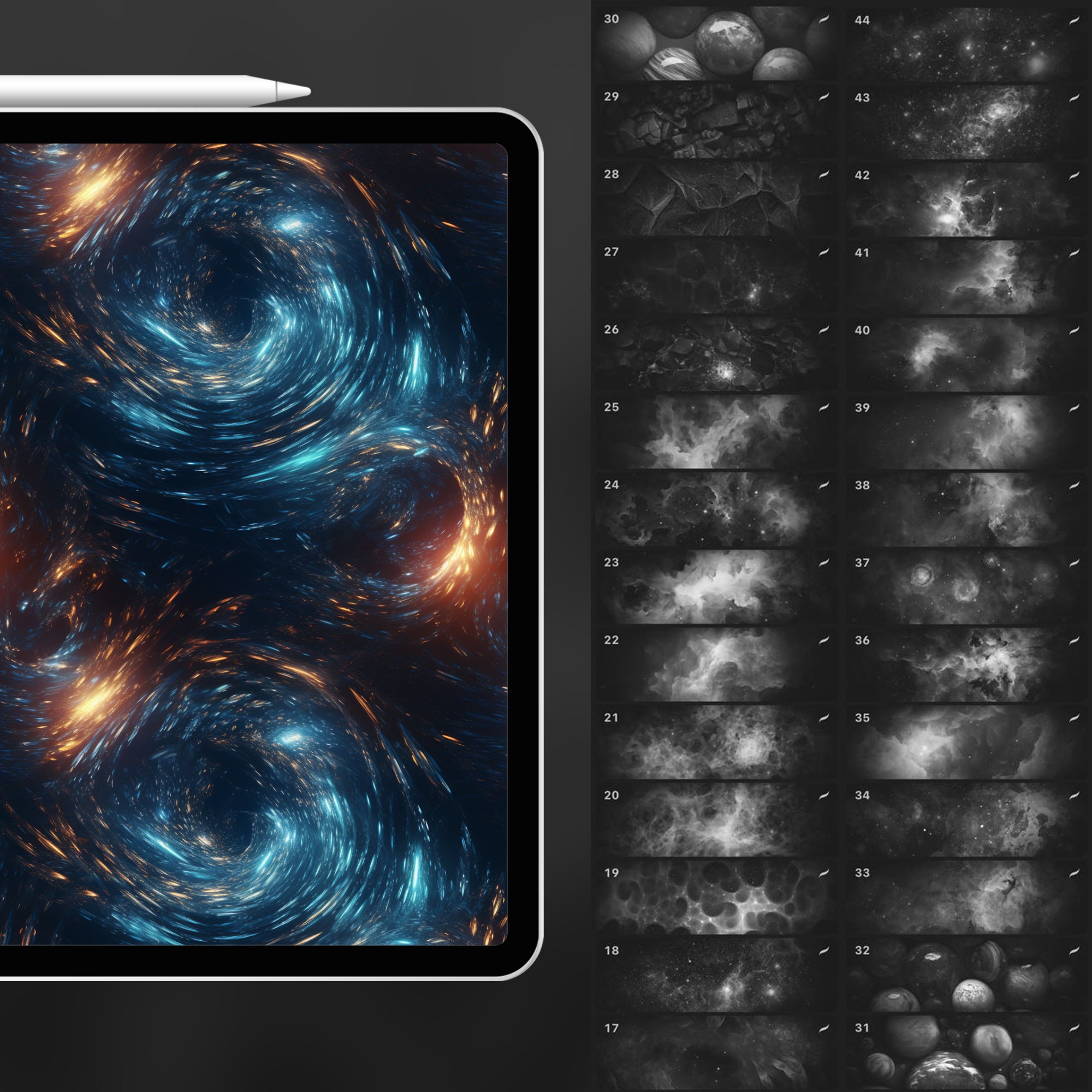 Random Space Texture 100 Procreate Space Textures | Procreate Cosmic Textures | Starry Sky ...