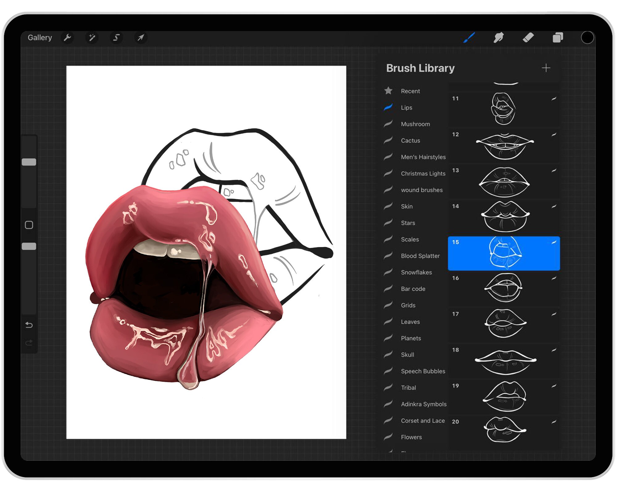 Procreate Lips 20 Lips Procreate Stamp Brushes, Procreate Lip Stamp, Procreate Face ...