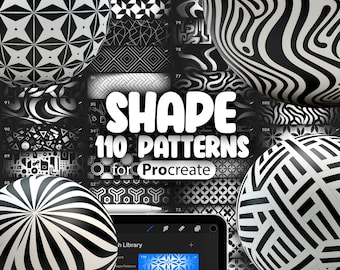 110 Procreate シェイプ パターン | Procreate 幾何学パターン | Procreate シェイプ テクスチャ | Procreate 幾何学テクスチャ | シームレス パターン