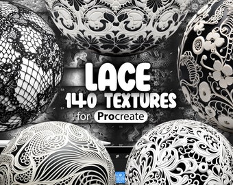 140 Procreate Lace Textures | Procreate Lace Seamless Brushes | Procreate Fishnet Texture | Procreate Lace Patterns