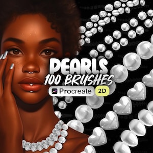 100 Procreate 2D Pearls-borstels | Parelkettingborstelset | Procreate Pearls-sieradenborstel | Parelkettingborstels voortplanten