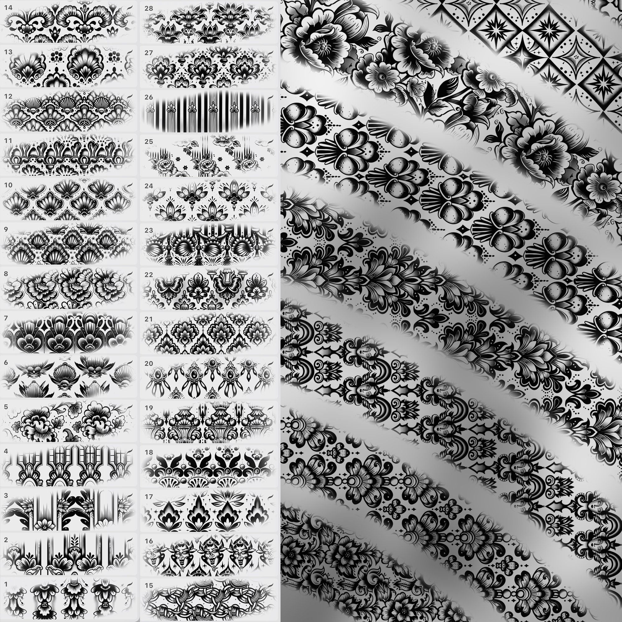 120 Procreate Baroque Pattern Brushes | Baroque Brush for Procreate ...