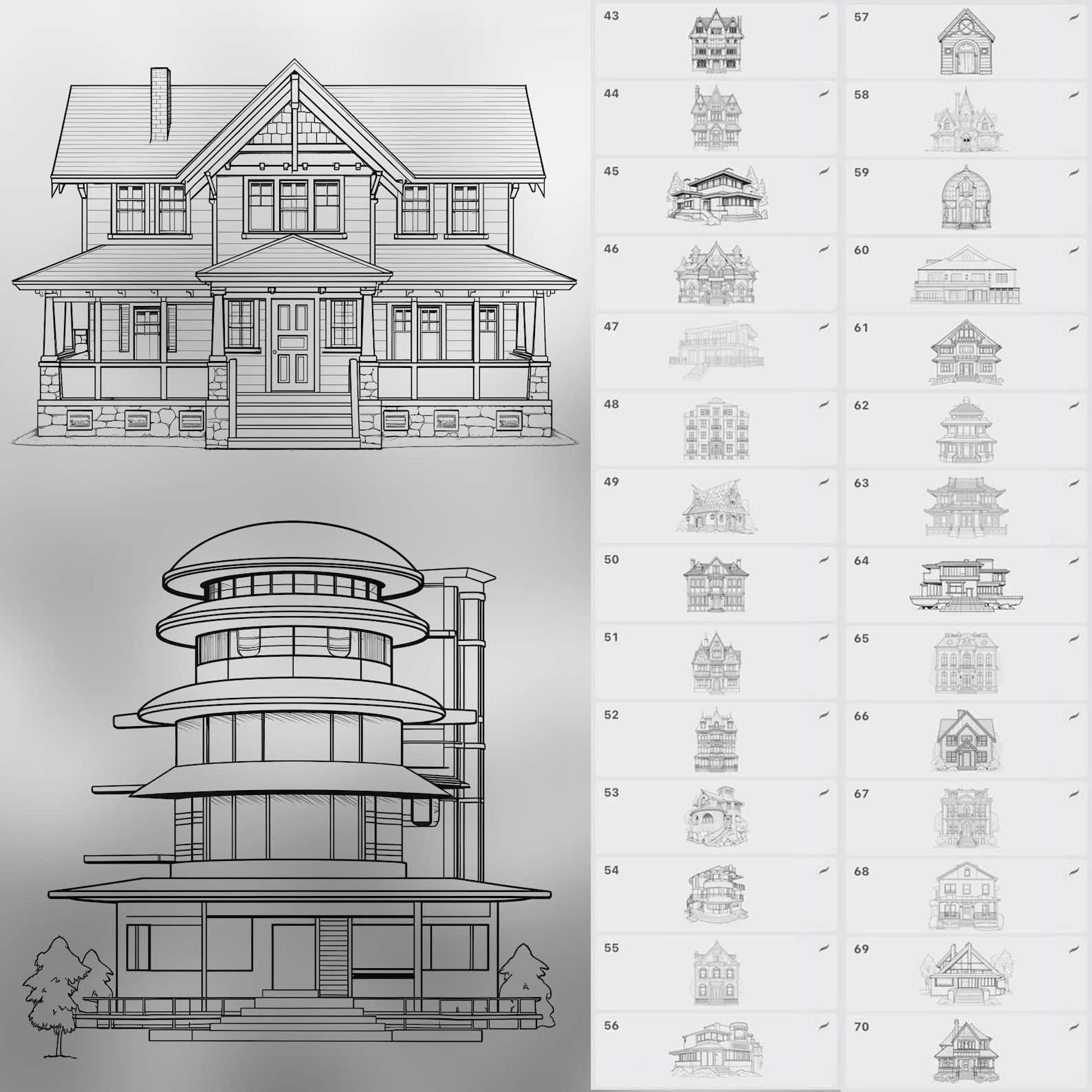 Procreate Map. House 120 Procreate Houses Stamp Brushes | Procreate House Brushes ...