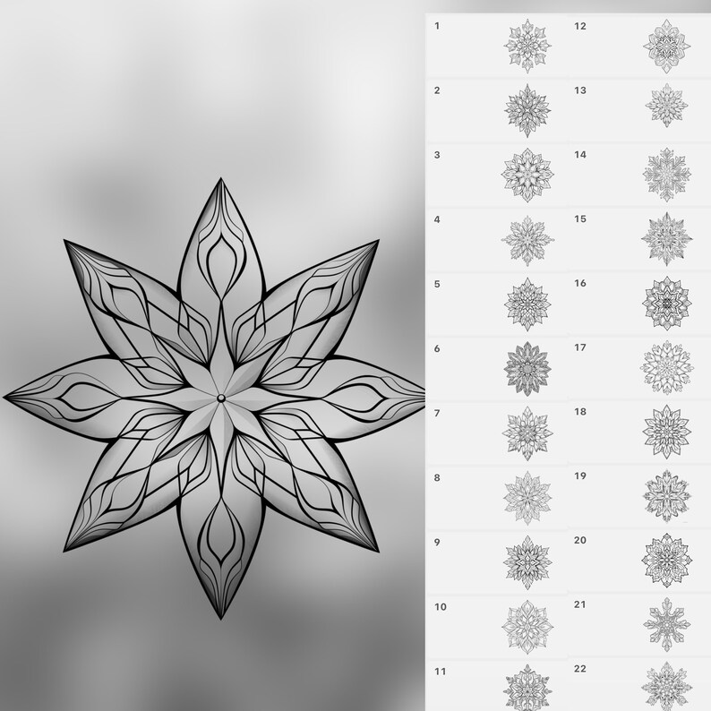 100 Procreate Snowflakes Stamps | Procreate Winter Stamp Brushes ...
