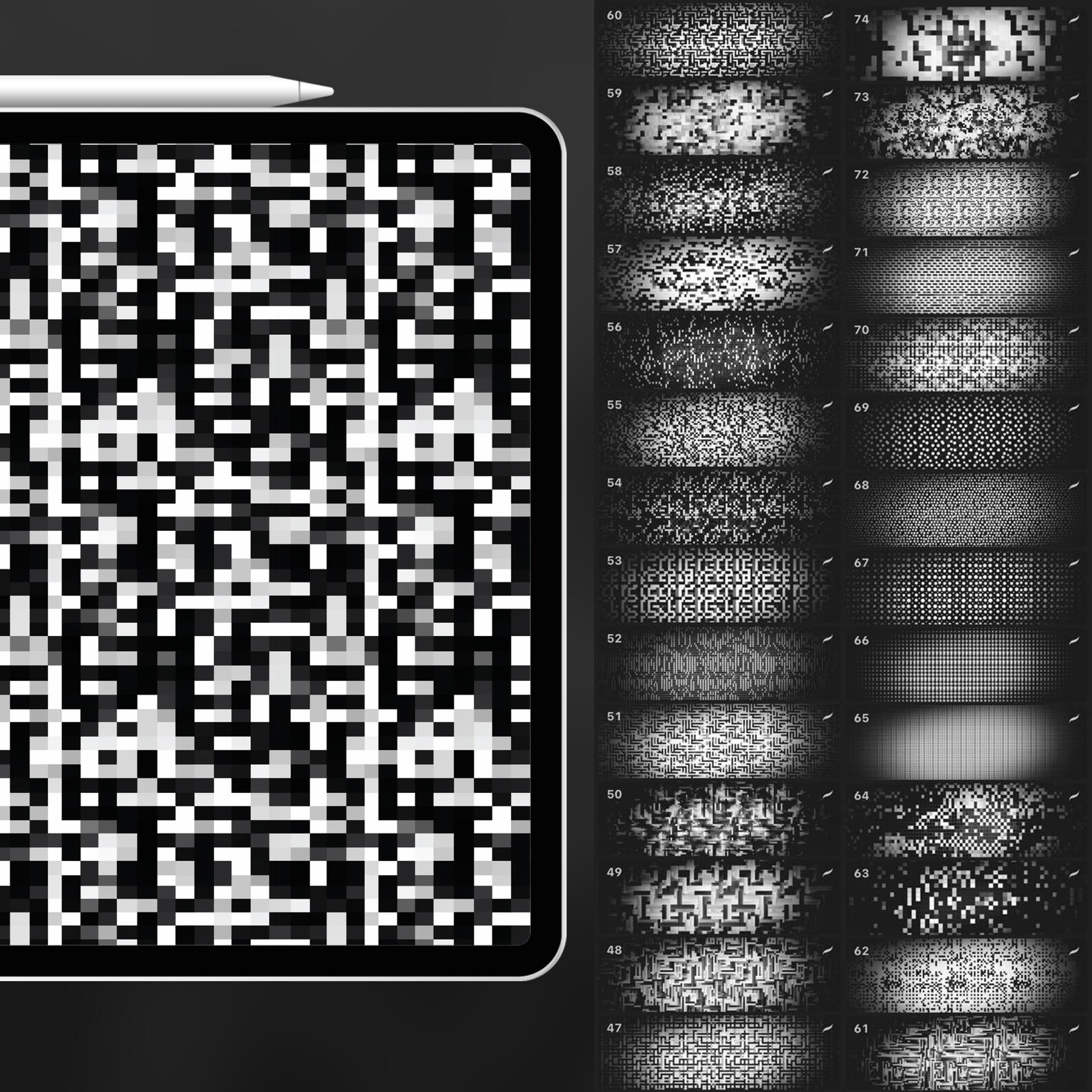 130 Procreate Pixel Textures | Bloom Pixel Procreate Texture Seamless ...