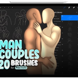 20 Man Couples Brushes for Procreate, Men Love Stamps for Procreate, LGBT Stamps for Procreate