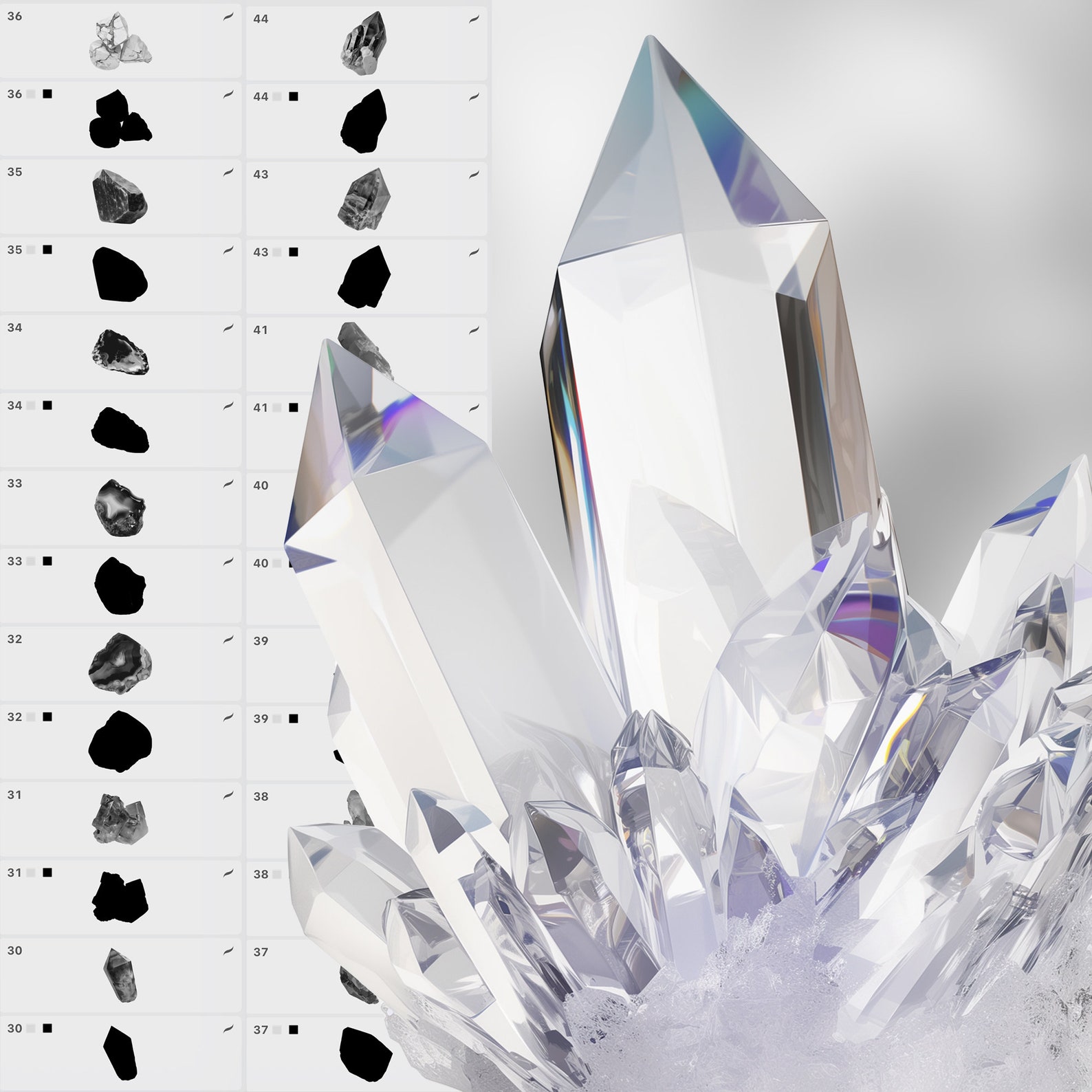 100 Procreate Crystals Stamps | Procreate Rhinestone Stamps | Crystal ...