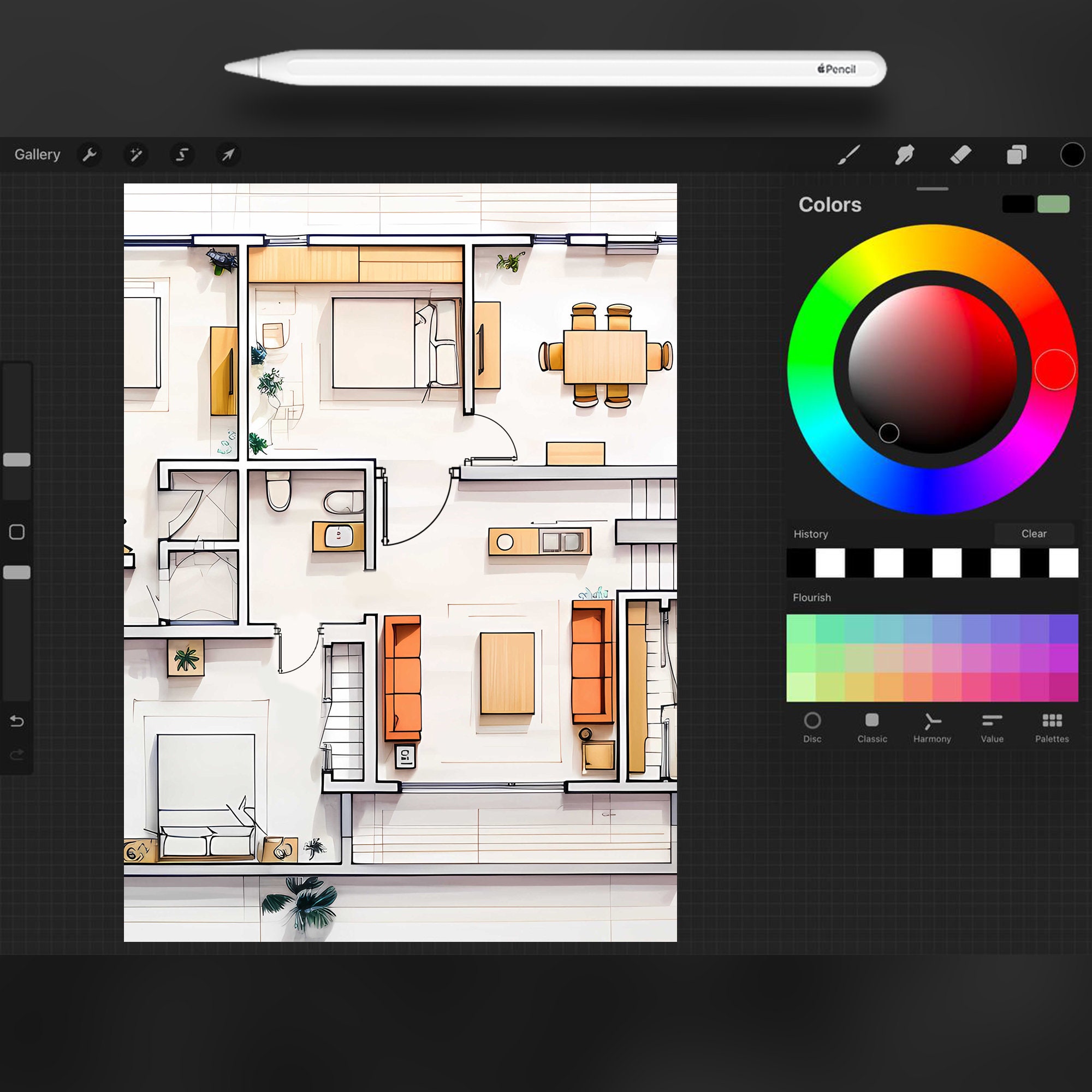 100 Openings Blocks Procreate Stamp Brushes, Furniture Blocks for Floor ...