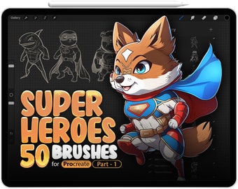 50 stempelborstels superhelden voortplanten, deel 1, anime-superheld voortplanten, manga-superheld voortplanten, borstel tekenfilm superheld dieren