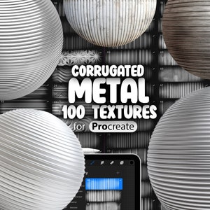 100 Procreate Corrugated Metal Textures | Procreate Rusty Corrugated Metal Pattern Seamless Brushes | Procreate Metal Brush