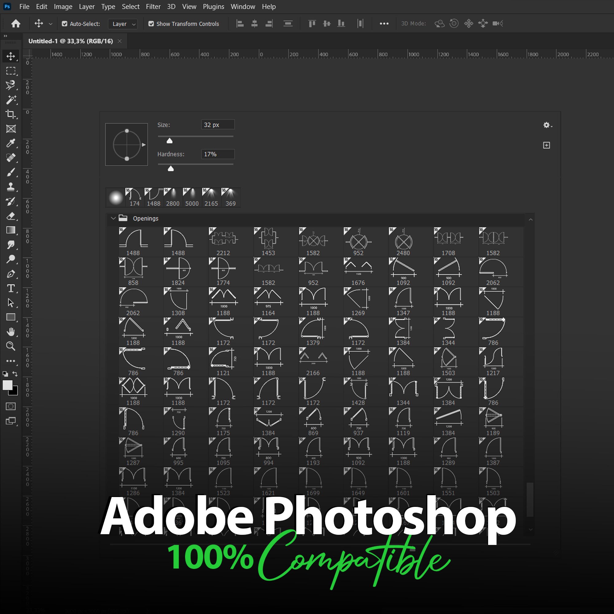 100 Openings Blocks Procreate Stamp Brushes, Furniture Blocks for Floor ...