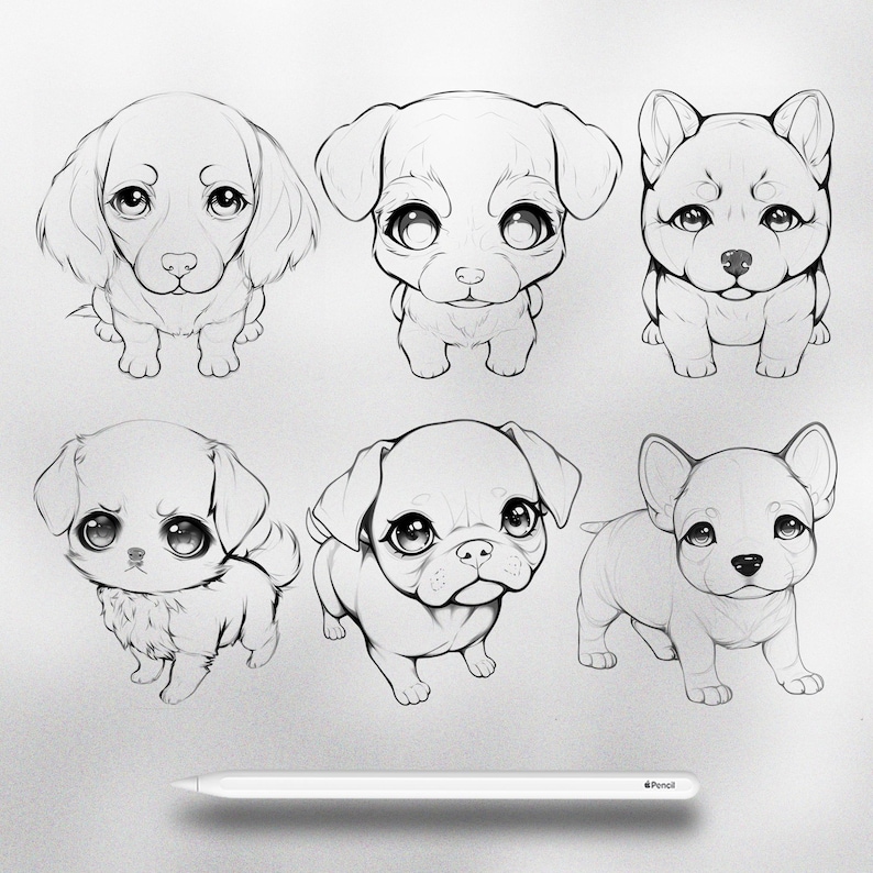 100 Procreate Chibi Dogs Stamps | Procreate Cute Dogs Stamps ...