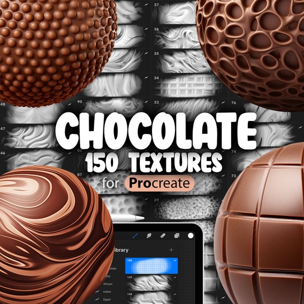 150 Procreate Chocolate Textures | Chocolate Bar Procreate Pattern Seamless Brushes | Creamy Chocolate  Procreate Brush