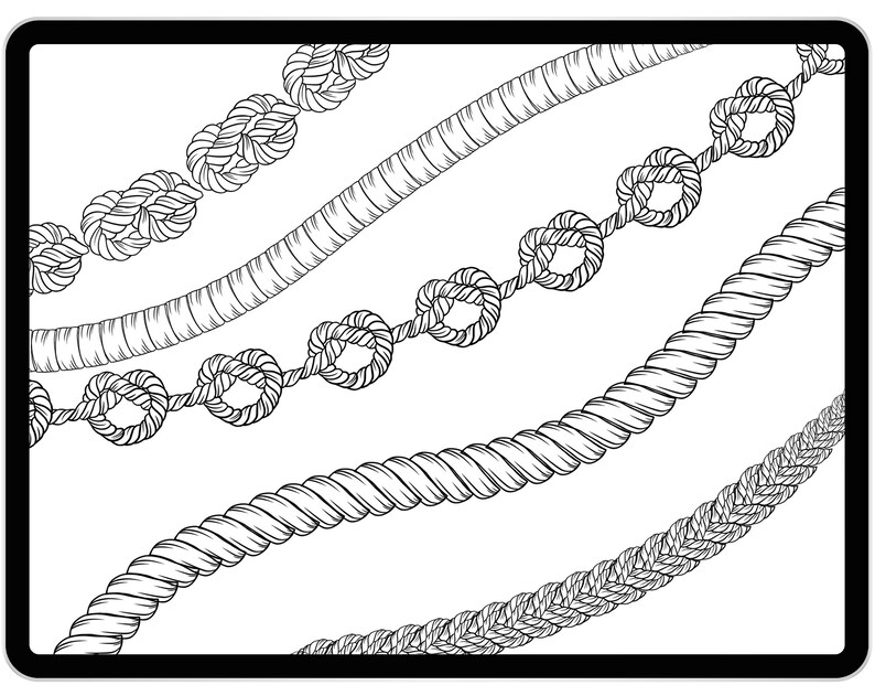 20 Procreate Rope and Nodes Brushes Rope Brush Node Brush Etsy