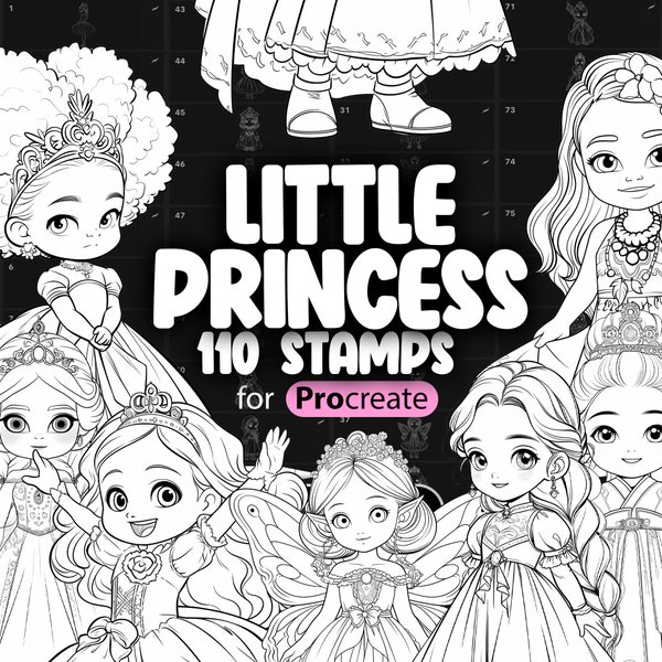 110 Procréer des pinceaux de tampon Little Princess | Procréer une petite princesse africaine | Procréer une petite princesse asiatique | Procréer une princesse féerique