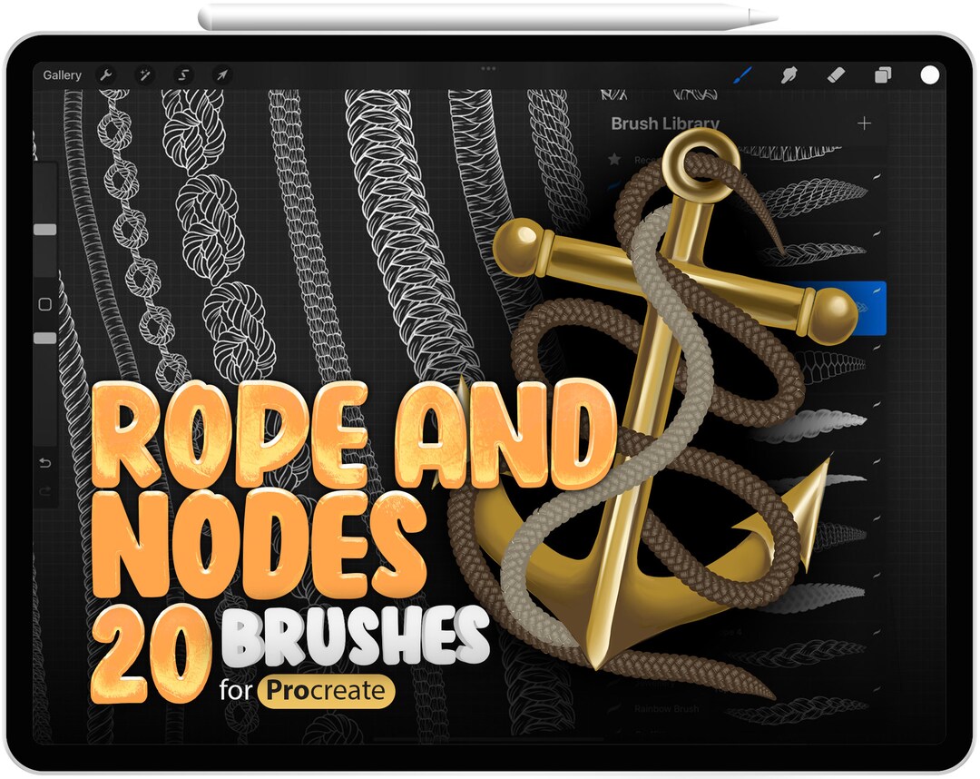 20 Procreate Rope and Nodes Brushes Rope Brush Node Brush Etsy