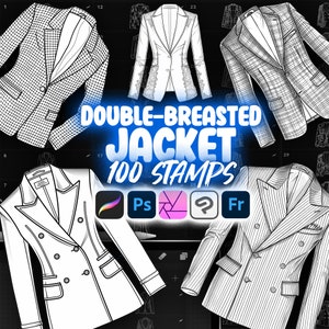 100 Procreate Shearling Jacket Stamp Brushes | Procreate Womens Jacket Stamp Brushes | Procreate Clothing Stamp Brushes