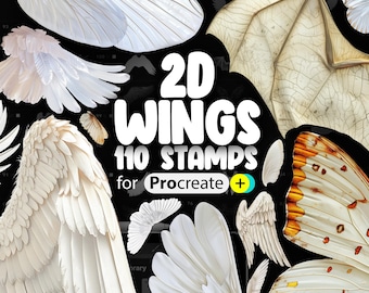 100 Procreate 2D Wings Stamp Brushes | Procreate Bird Wings Stamps | Procreate Angel Wings Stamps | Procreate Insects Wings Stamps