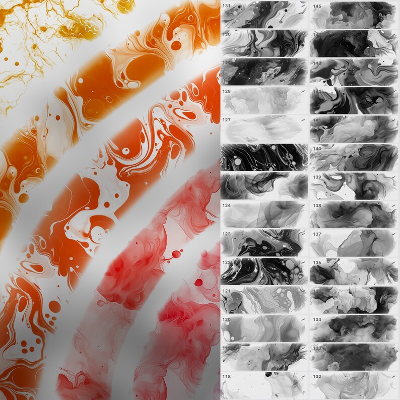 140 Procreate Ink in Water Texture Brushes | Procreate Ink Explosion ...