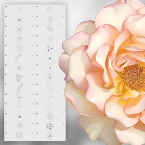 130 Procreate Flowers Stamp Brushes | Photoshop Wildflowers | Clip ...
