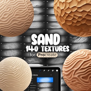 140 Tekstur piasku Procreate | Realistyczny piasek Pędzle bezszwowe Procreate | Pędzel pustyni Procreate | Pędzel tekstury wydmy Procreate | Piasek plażowy