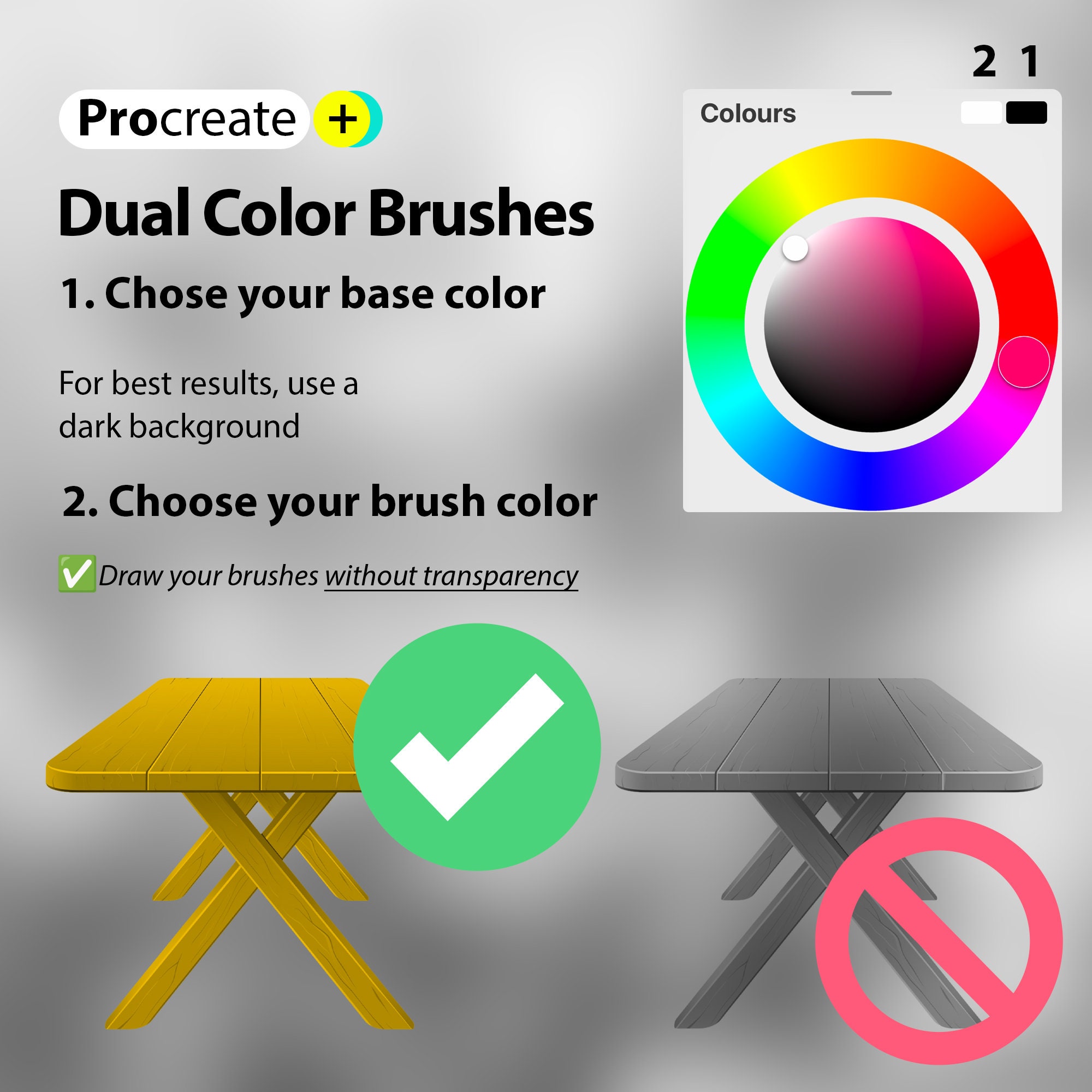 100 Procreate Tables Stamp Brushes | Procreate Furniture Stamp Brushes ...