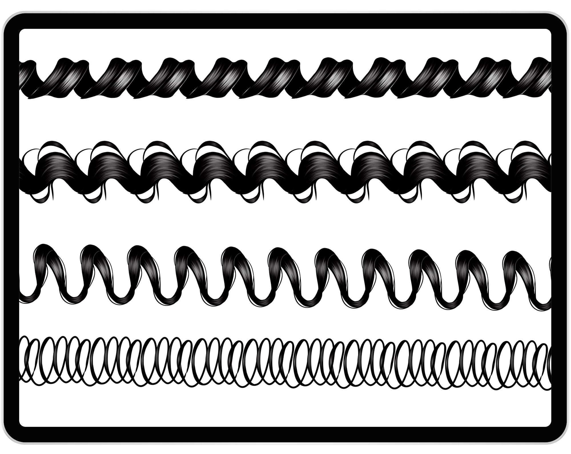 20 Procreate Curly Hair Brushes Hair Edge Procreate Brush Etsy