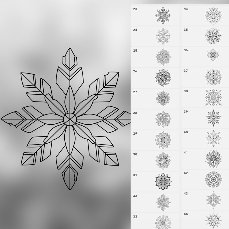 100 Procreate Snowflakes Stamps | Procreate Winter Stamp Brushes ...