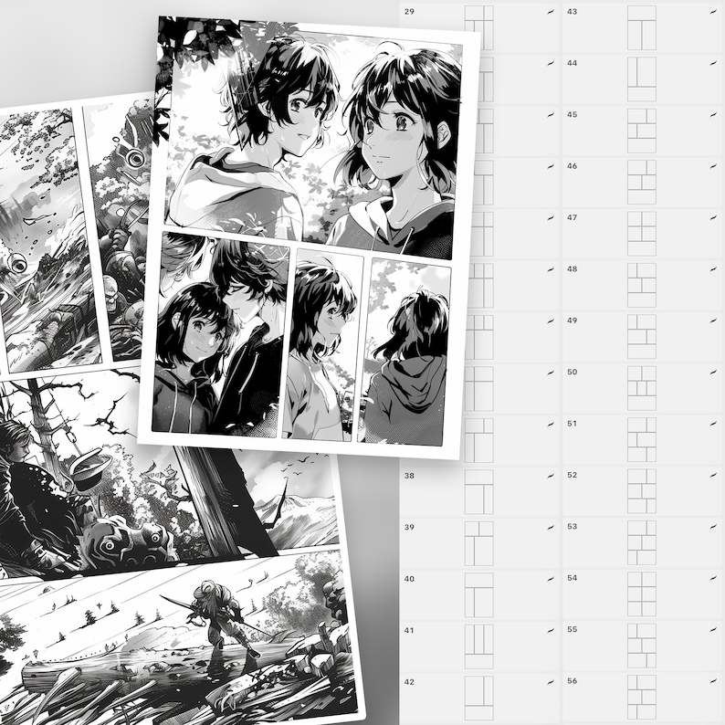 Puede incluir: P&aacute;ginas de manga en blanco y negro con ilustraciones de personajes en un entorno rom&aacute;ntico. Las p&aacute;ginas est&aacute;n numeradas 29, 38, 39, 40, 41 y 42.