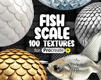 100 Procreate Fish Scales Brushes | Procreate Snake Scales Brushes | Procreate Mermaid Scales Pattern Brush | Procreate Fish Scale Textures