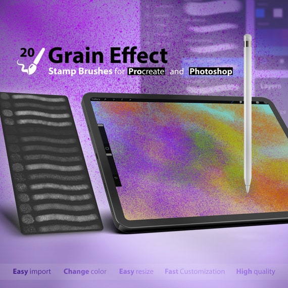 20 Procreate Grain Effect Brushes Stamp Brushes 20 Etsy