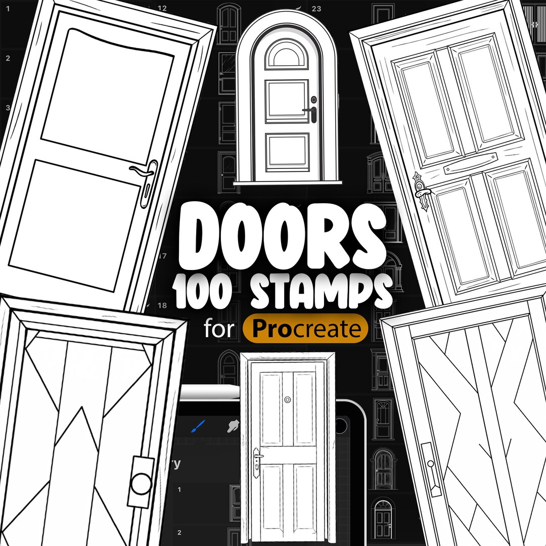 100 Procreate Door Stamps Procreate Home Design Stamp Brush Procreate ...
