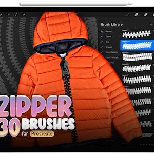 30 Pennelli per cerniere Procreate, Pennelli per timbri con tirazip Procreate, Pennello per cerniere Procreate, Timbri per cursori con cerniera, Moda, Vestiti