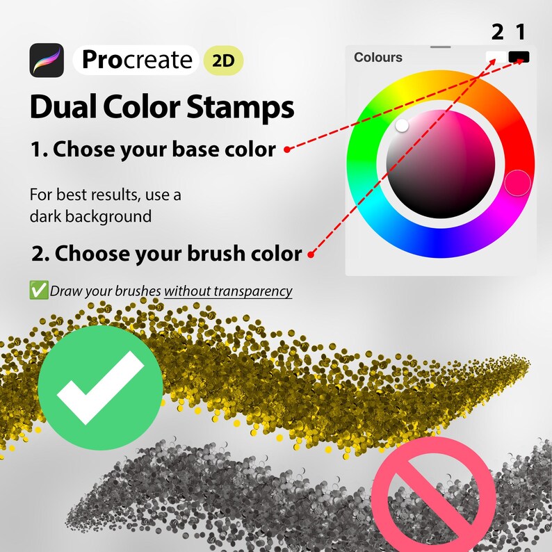 100 Procreate 2D Sequins Sparkle Brushes | Glitter Procreate Brushes ...