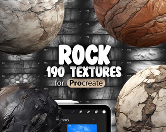 190 textures de procréation de roche | Mountain Rock Procreate Pattern Brosses sans couture | Roche aride Procréer | Cliffs Procreate | Roche lisse