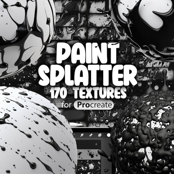 170 Procreate Paint Splatter Texture Brushes | Procreate Paint Splash Brush | Procreate Ink Splatter Brushes| Procreate Paint Drips